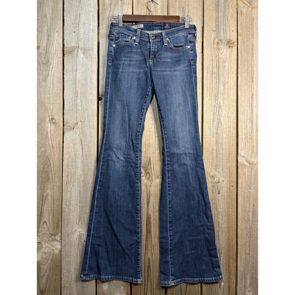 AG Adriano Goldschmied The Belle Flare Jeans Dark Wash Blue 25R Made in USA
